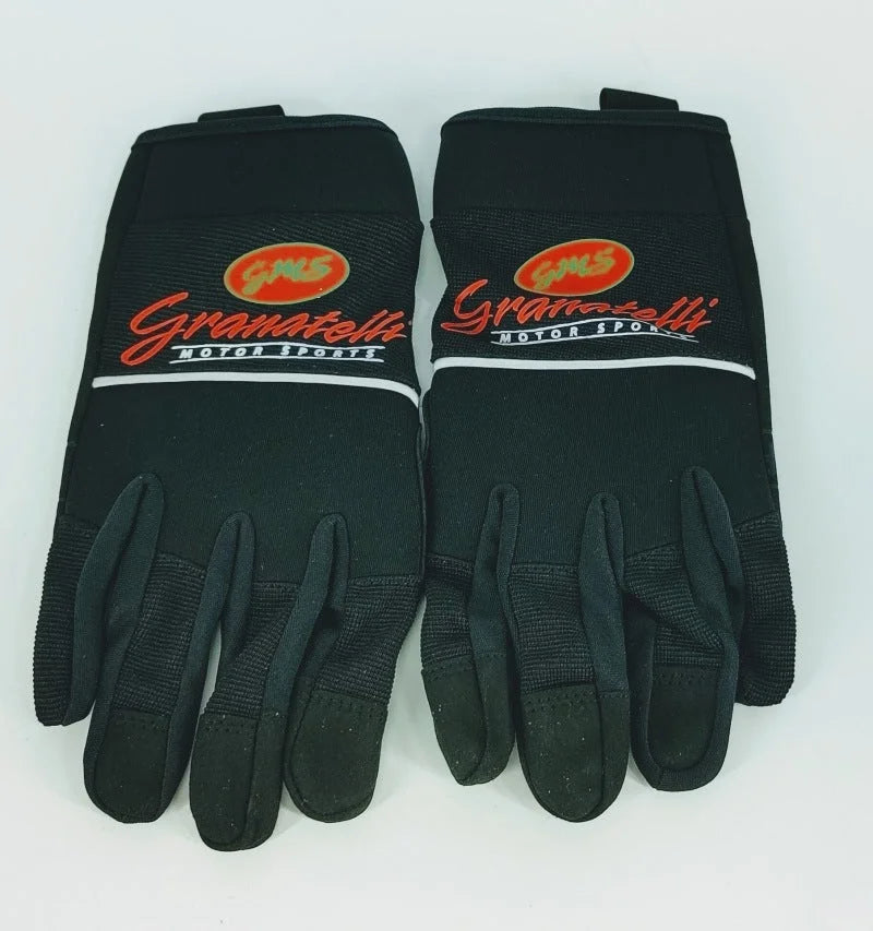 Granatelli Large Mechanics Work Gloves - Black w/Touch Screen Finger Tips & Granatelli Logo - Main Product View