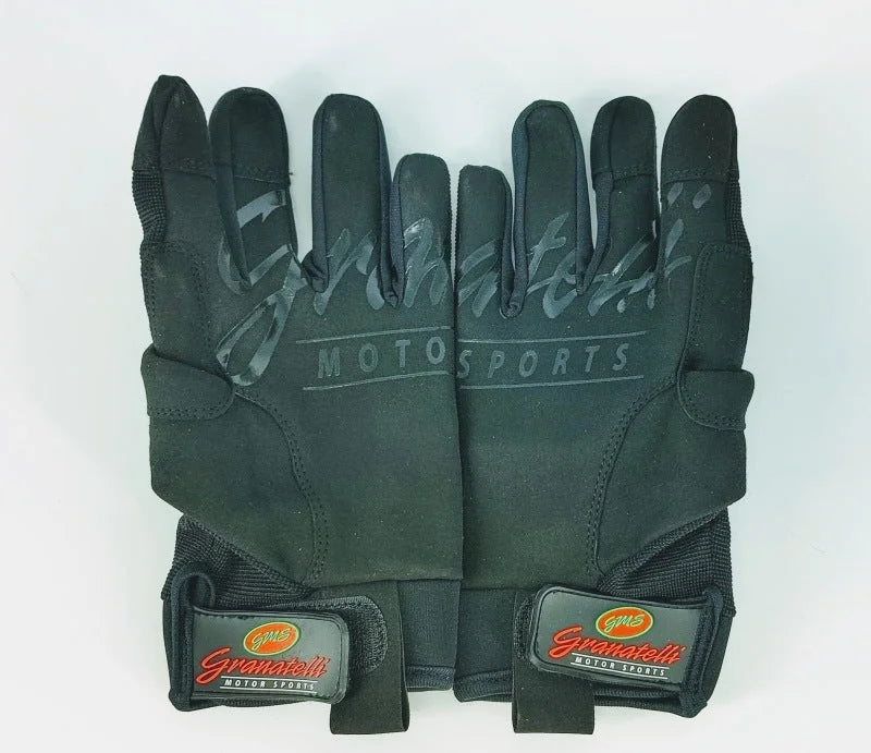 Granatelli Large Mechanics Work Gloves - Black w/Touch Screen Finger Tips & Granatelli Logo - Side View