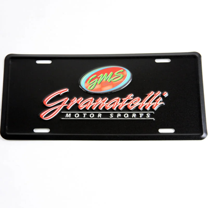 Granatelli Motor Sports Aluminum License Plate - Black Face & Full Color Logo - Main Product View