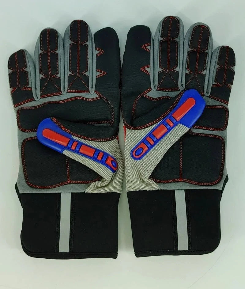 Granatelli X-Large Mechanics Work Gloves - Red/Gray/Black - Side View