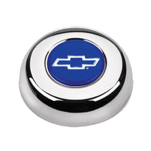 Load image into Gallery viewer, Grant Chrome Horn Button Chevy Bowtie Blue/Silver 5630