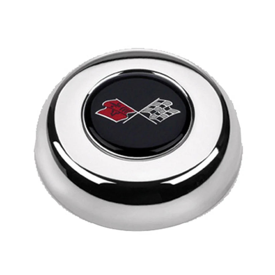 Grant Chrome Horn Button Corvette Flags 5632