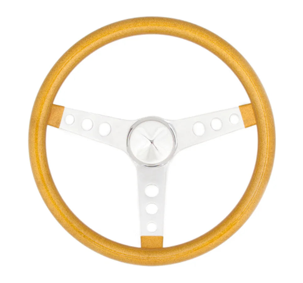Grant Steering Wheel Mtl Flake Gold/Spoke Chrm 13.5