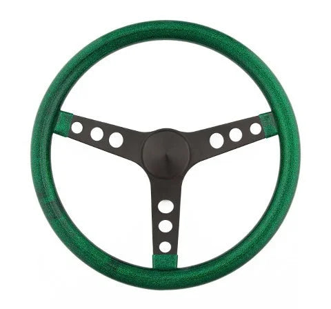 Grant Steering Wheel Mtl Flake Green/Spoke Blk 13.5