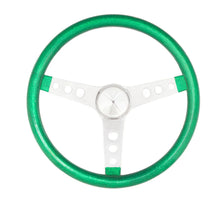Load image into Gallery viewer, Grant Steering Wheel Mtl Flake Green/Spoke Chrm 13.5