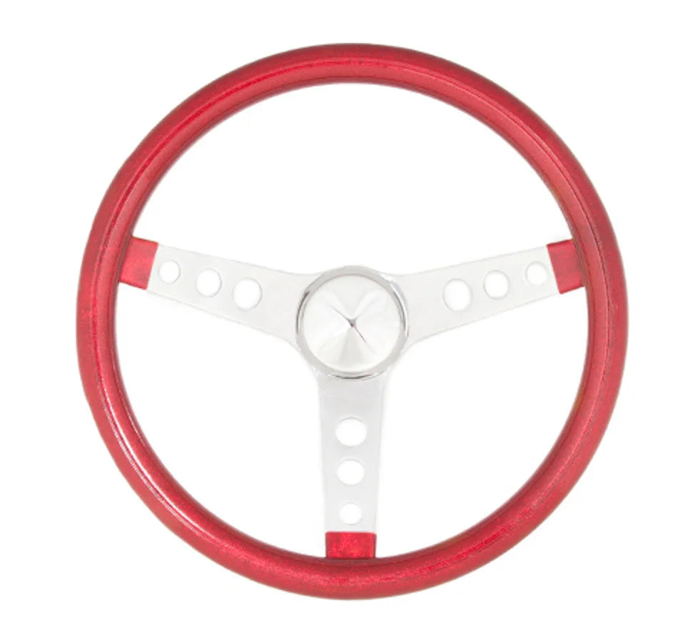 Grant Steering Wheel Mtl Flake Red/Spoke Chrm 13.5