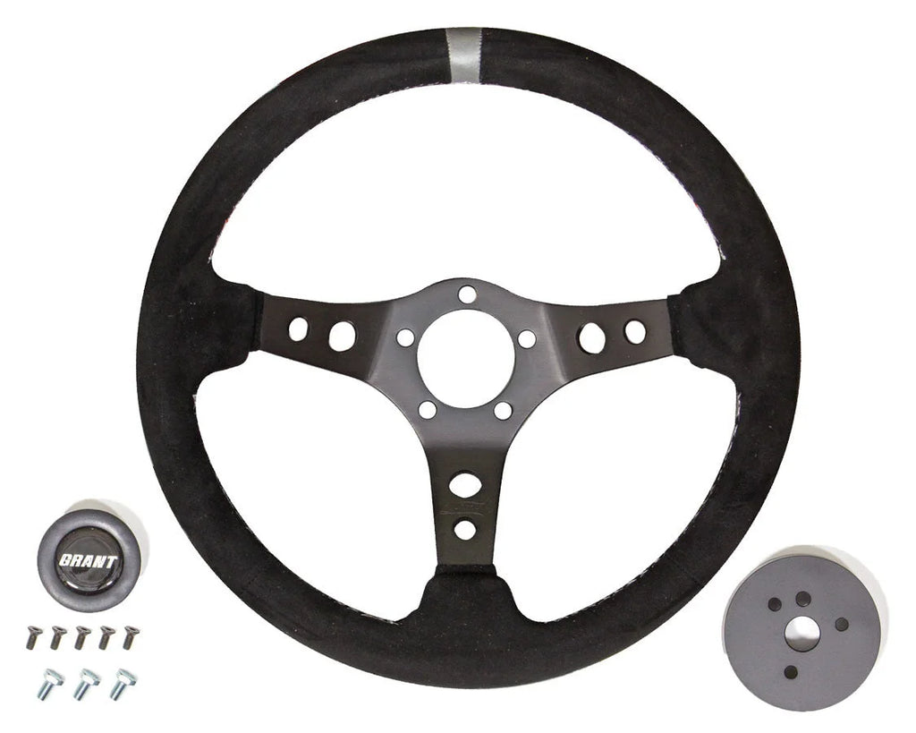 Grant Suede Racing Steering Wheel w/Center Marker