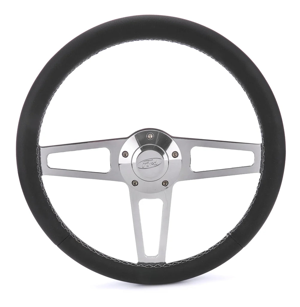 Grant T Series Pol. Wheel Ford Logo/Install Kit 1913