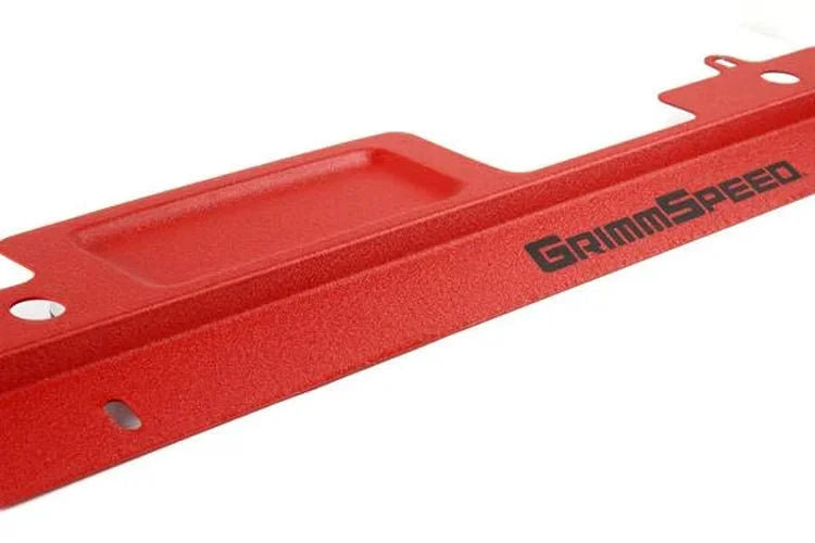 GrimmSpeed Radiator Shroud w/Tool Tray - Red fits 2002-2007 Subaru Impreza, Wrx, STI - Installation View