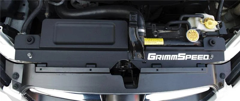GrimmSpeed Radiator Shroud w/Tool Tray - Textured Black fits 2005-2009 Subaru Legacy / Outback - Main Product View