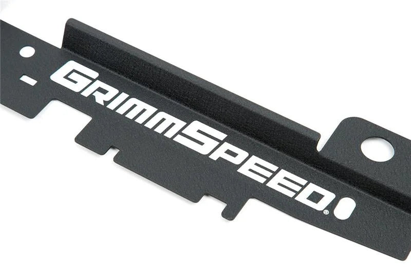 GrimmSpeed Radiator Shroud w/Tool Tray - Textured Black fits 2005-2009 Subaru Legacy / Outback - Side View