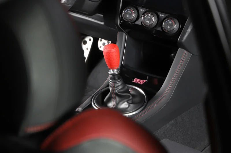 GrimmSpeed Shift Knob Stainless Steel - Subaru 5 Speed and 6 Speed Manual Transmission - Red - Side View