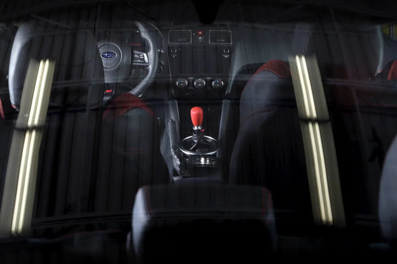 GrimmSpeed Shift Knob Stainless Steel - Subaru 5 Speed and 6 Speed Manual Transmission - Red - Back View