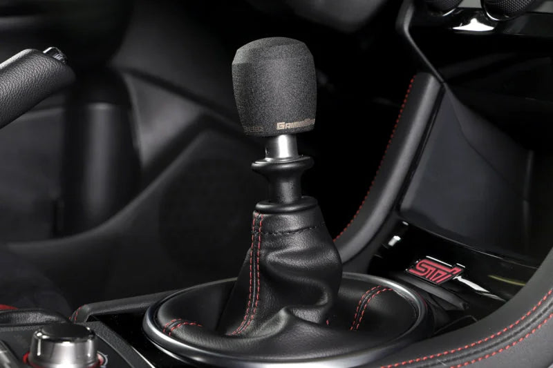 GrimmSpeed Stubby Shift Knob Stainless Steel Black - M12x1.25 - Side View