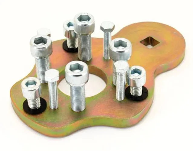 GrimmSpeed Subaru Lightweight Crank Pulley Removal/Install Tool - Installation View