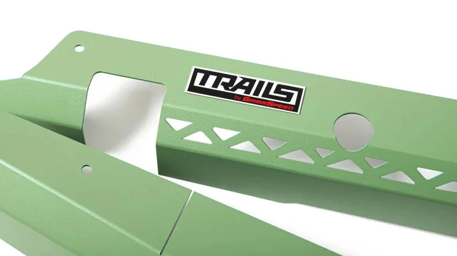 GrimmSpeed 2020+ Subaru Outback TRAILS Fender Shrouds - Green - Back View