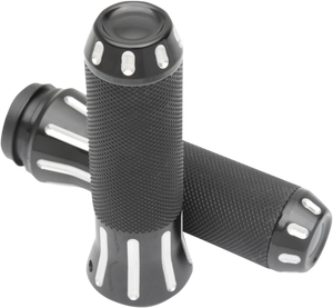 Grips - Custom - TBW - Black Cut DragSpecialties 354127 - Main Product View