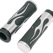 Load image into Gallery viewer, Grips - Flamed - Chrome DragSpecialties 17-0571DB - Main Product View