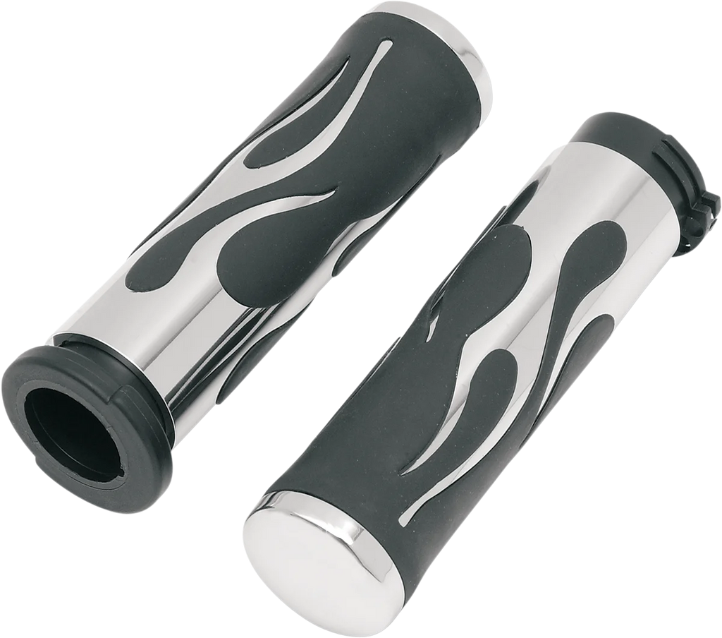 Grips - Flamed - Chrome DragSpecialties 17-0571DB - Main Product View