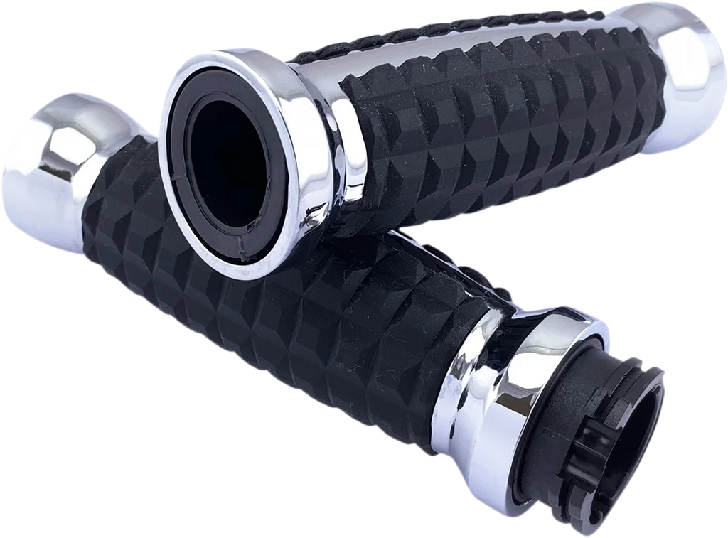 Grips - Grenade - TBW - Matte Black DragSpecialties H17-05C6MBT - Side View