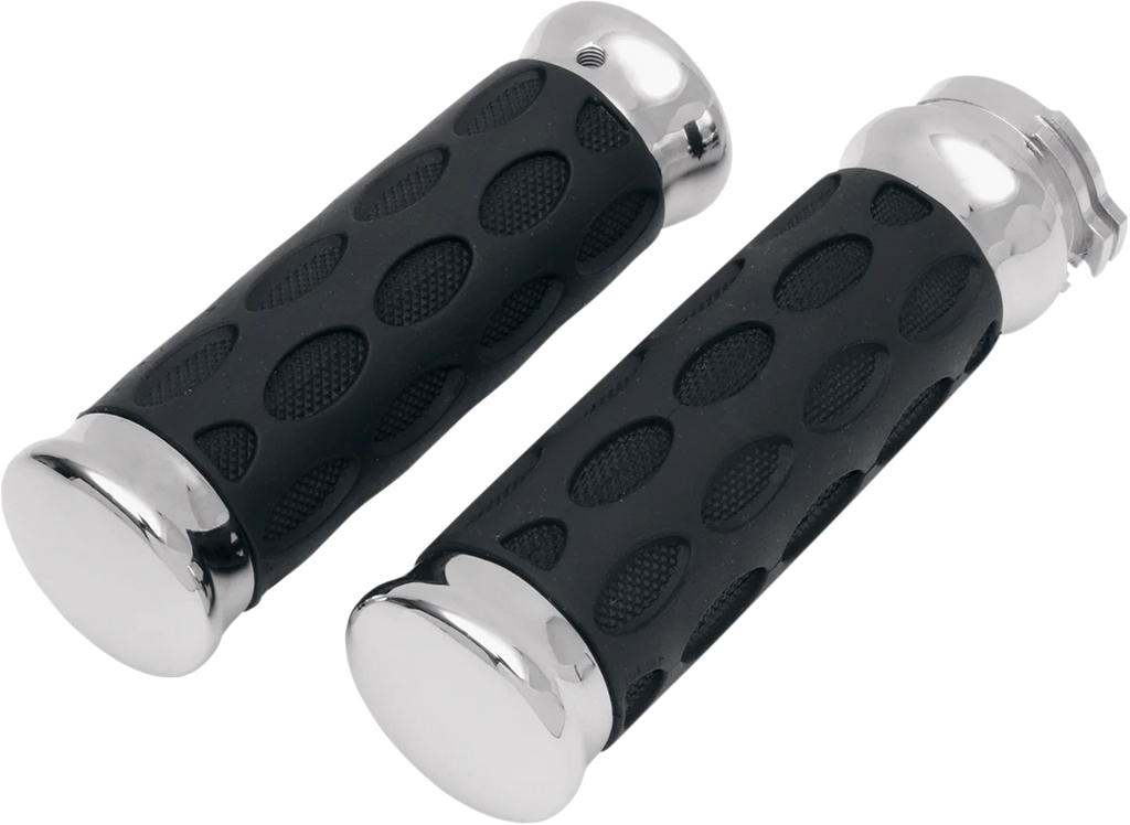 Grips - Hotop - Chrome/Rubber DragSpecialties 06300372 - Main Product View