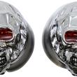 Load image into Gallery viewer, Grips - Skull Grips - Red Eyes - Chrome DragSpecialties 17-0505CDTS - Installation View