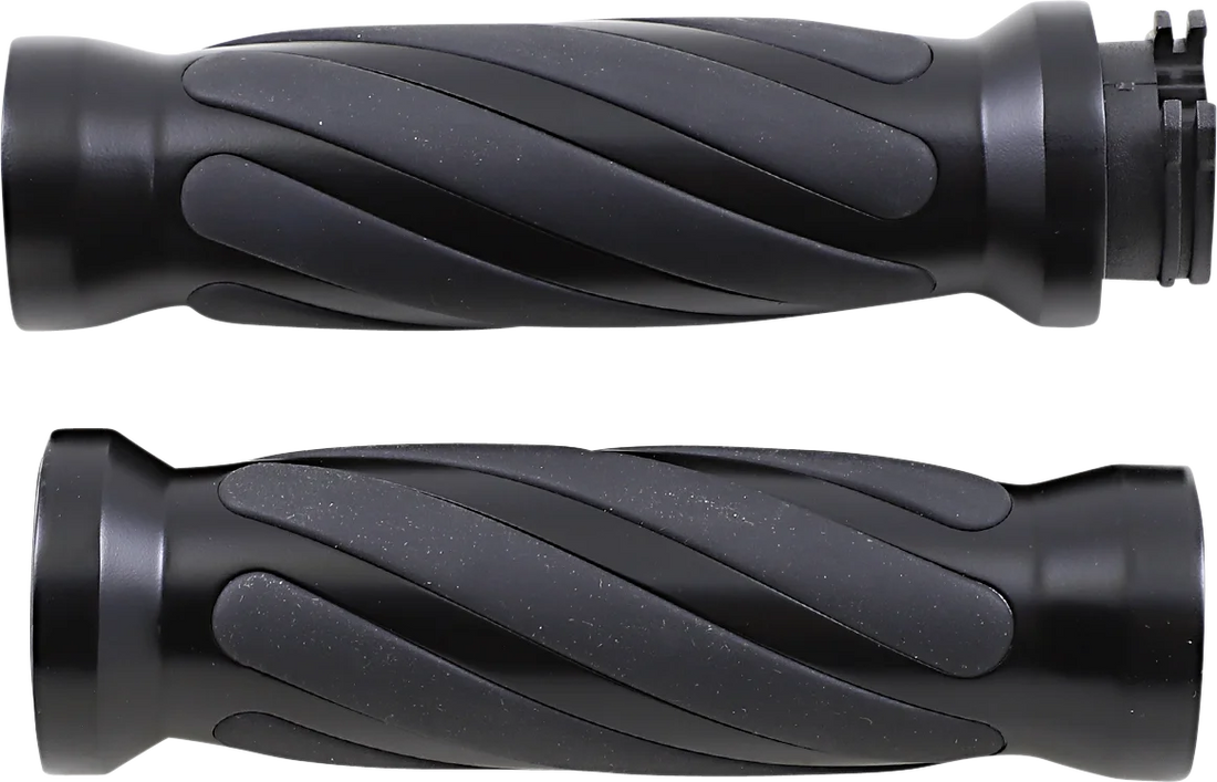 Grips - Twisted - TBW - Matte Black DragSpecialties 17-0543MBT - Side View