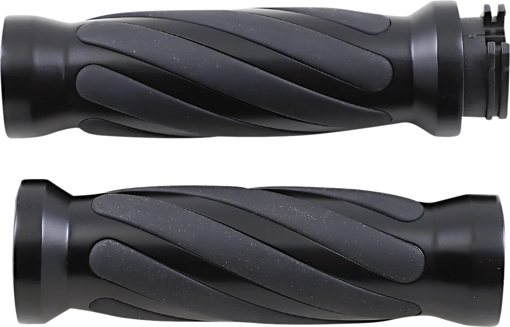 Grips - Twisted - TBW - Matte Black DragSpecialties 17-0543MBT - Side View