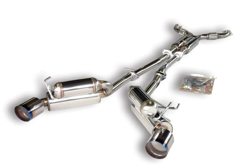 HKS 03-06 350z Dual Hi-Power Ti Tip Catback Exhaust (SUS304 NO COATING) - Side View