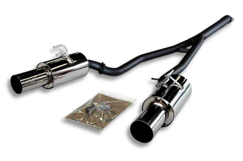 HKS 08-09 Evo 10 Hi-Power Dual Tip Catback Exhaust - Side View