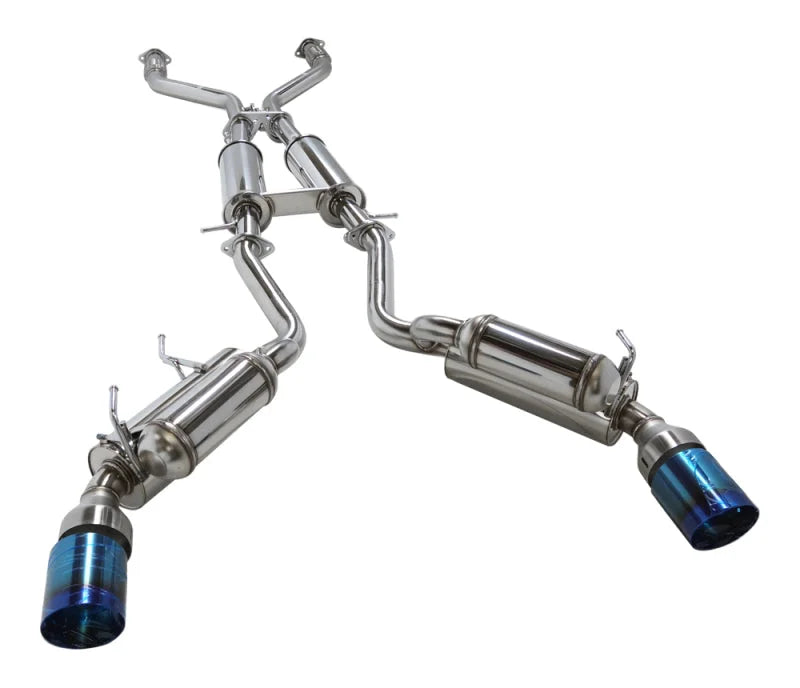 HKS 09-21 Nissan 370z Dual Hi-Power Ti. Tip Catback Exhaust (SUS304 NO COATING) - Side View