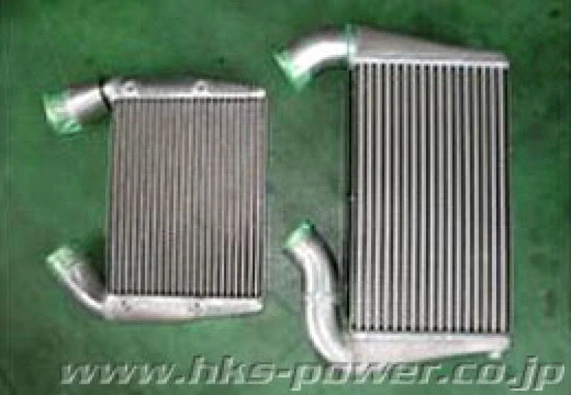 HKS 09 Nissan GTR R35 2 Core FMIC includes Carbon Air Duct and Full Piping Kits - Detail View