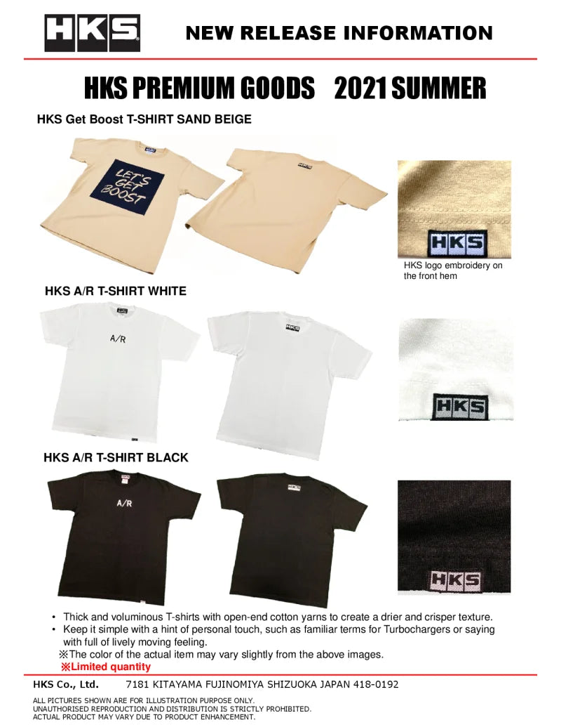 HKS A/R T-SHIRT XL/WHITE - Detail View