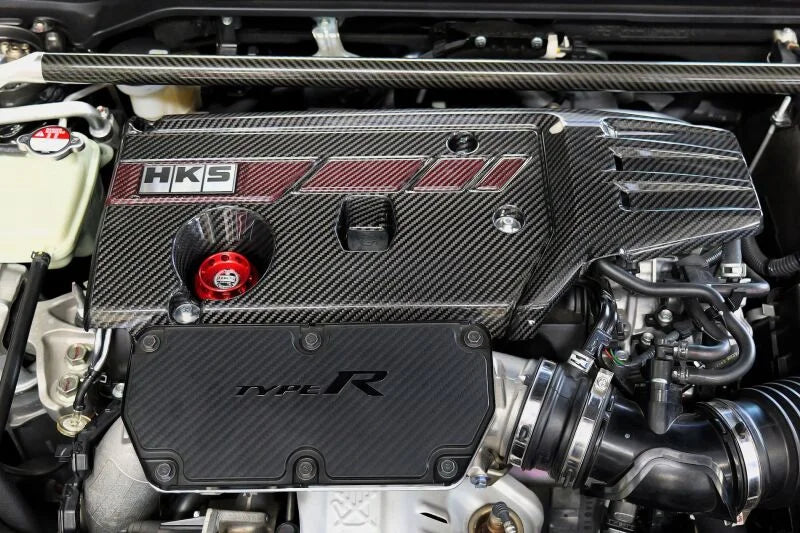 HKS Dry Carbon Fiber Engine Cover fits Honda Civic Type R (fl5/fk8) - Installation View