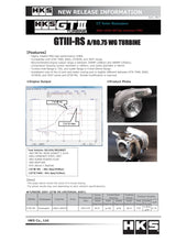 Load image into Gallery viewer, HKS GTIII-RS A/R 0.75 WG TURBINE
