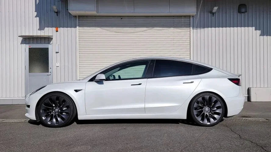 HKS Hipermax S Full Kit fits 2019-2023 Tesla Model 3 RWD - Side View