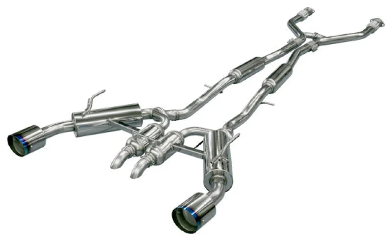 HKS Infiniti Q50 Hybrid VQ37 Dual Hi-Power Titanium Tip Catback Exhaust - Side View