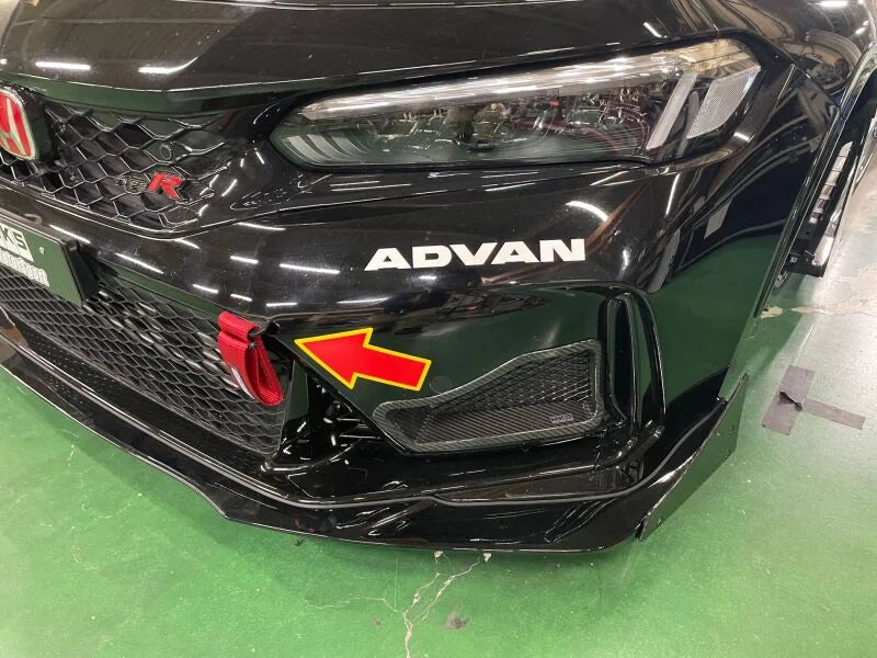 HKS Oil Cooler Carbon Fiber Air Duct fits Honda Civic Type R (fl5) - Installation View