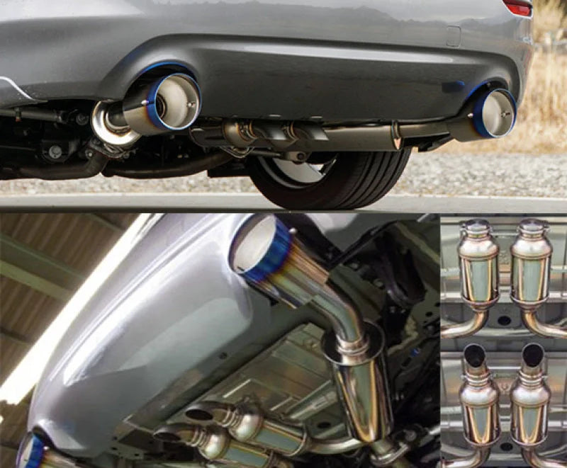 HKS Q50 VQ37 Dual Hi-Power Titanium Tip Catback Exhaust - Side View