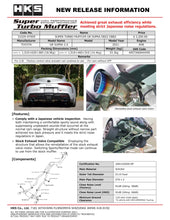 Load image into Gallery viewer, HKS SUPER TURBO MUFFLER GR SUPRA DB22 DB82 B48 - Side View