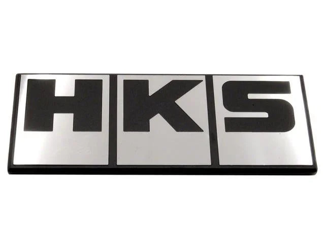 HKS Silver Block Logo Emblem - Side View