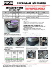 Load image into Gallery viewer, HKS Step2 Forged Piston Kit For RB26 - 86.5mm Bore - Back View
