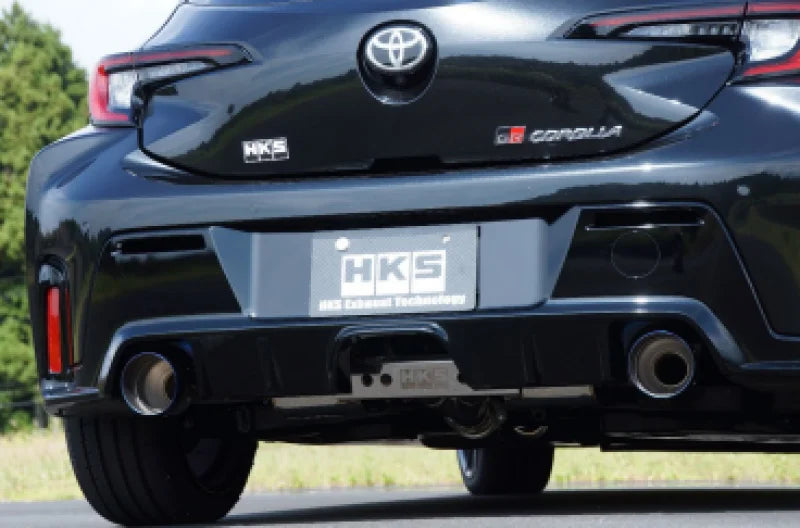 HKS Toyota GR Corolla LEGAMAX Sports Exhaust (Use w/ PN G89580-T76010-00) - Side View