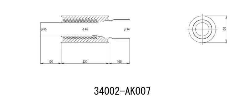 HKS UNIVERSAL EX H/M SUS 130-65 (MOQ: 8pcs) - Main Product View