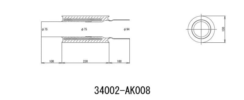 HKS UNIVERSAL EX H/M SUS 130-75 (MOQ: 8pcs) - Main Product View