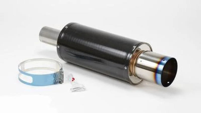 HKS Universal Carbon-Ti Cat-back Exhaust - 170mm Shell/75mm Diameter - Side View
