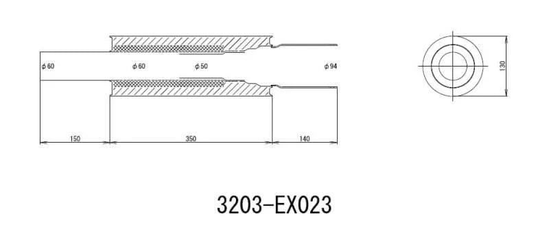 HKS Universal Muffler 2.5 Inlet / 3.7in Outlet (SUS304 NO COATING) - Side View