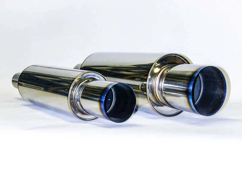 HKS Universal Stainless Hi Power 130mm Titanium Muffler - Side View