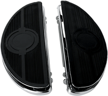 Load image into Gallery viewer, Half-Moon Floorboard - w/ Vibration Inserts - Chrome - FL DragSpecialties 17-0418N - Main Product View