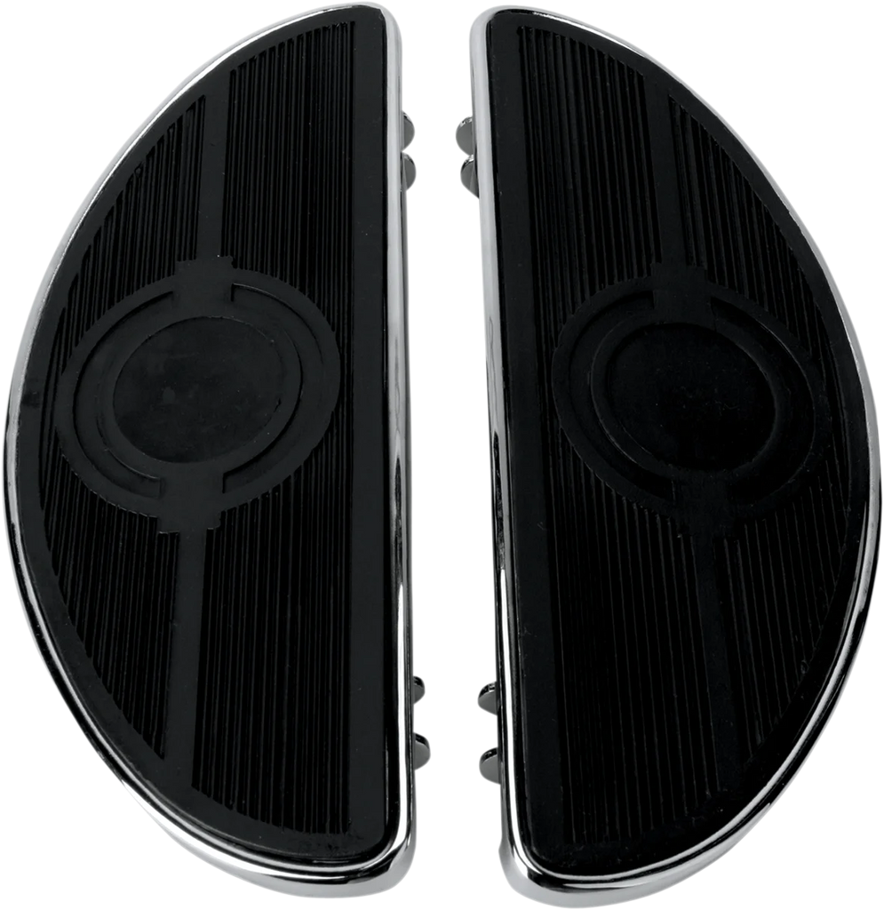 Half-Moon Floorboard - w/o Vibration Inserts - Chrome - FL DragSpecialties 17-0418L - Main Product View